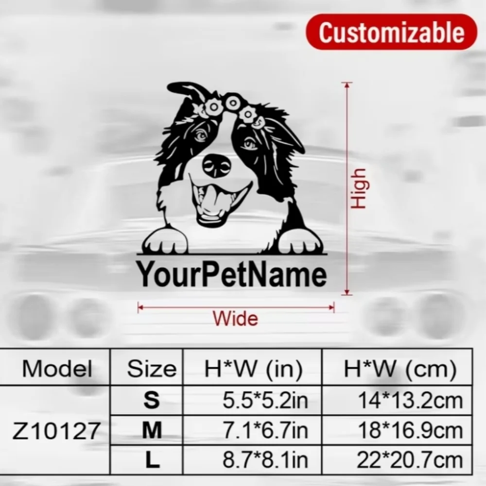 My Border Collie Custom Name Animal Dog Vinyl Graphic‎ Auto Laptop Decal Sticker